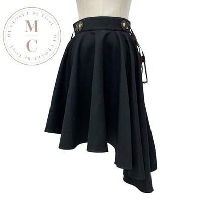 ルイヴィトン LOUIS VUITTON ボトムス ブラック シルバー ブラウン モノグラム ミドルスカート