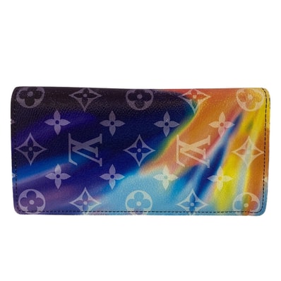 ルイヴィトン LOUIS VUITTON 長財布 モノグラムサンセット ポルトフォイユブラザ 二つ折り 2021AW プレタポルテ 希少 レインボー グラデーション M80957 イエロー