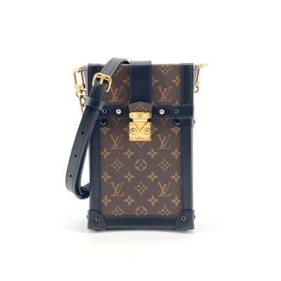 LOUIS VUITTON(ルイ・ヴィトン) ポシェット トランク ヴェルティカル レザー ゴールド金具 モノグラム M63913 ショルダーバッグ ブラウン×ブラック