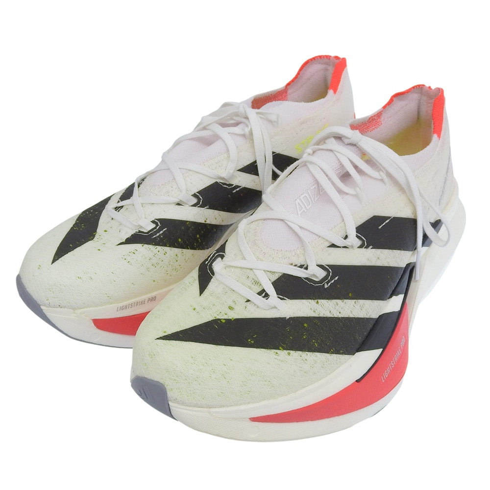 アディダス 新品同様 アディゼロ プライムX3 スニーカー シューズ メンズ ホワイト ブラック 26.5cm JR2597 8 1/2(US)