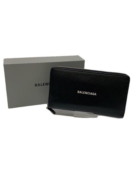 BALENCIAGA Cash Continetal Zip Around Wallet "Black"