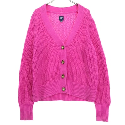 GAP ギャップ 長袖 Vネック カーディガン XS ピンク