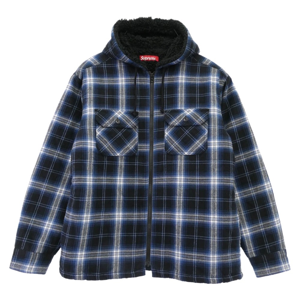Supreme シュプリーム パーカー 25AW Lined Zip Up Hooded Flannel Shirt ラインド ジップ アップ フード フランネル シャツ フーディー パーカー ブルー系 マルチカラー系 S【中古】