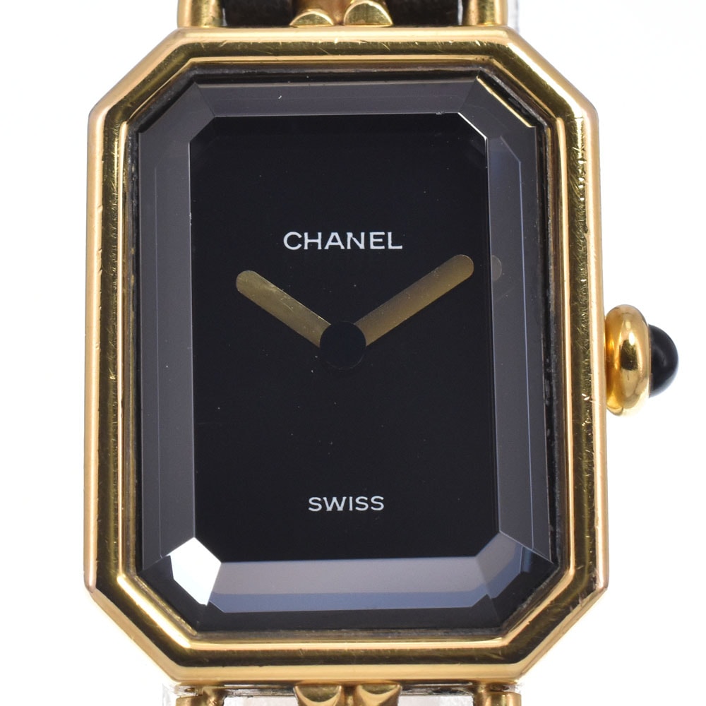 シャネル CHANEL H0001 プルミエール L ブラック クォーツ レディース 良品 腕時計 N#148678