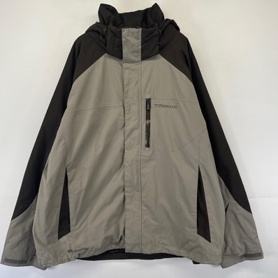 古着 コロンビア Columbia ジャケット フルジップ マウンテンパーカー ツートンカラー 大きいサイズ ナイロン 2XL グレー系 メンズ