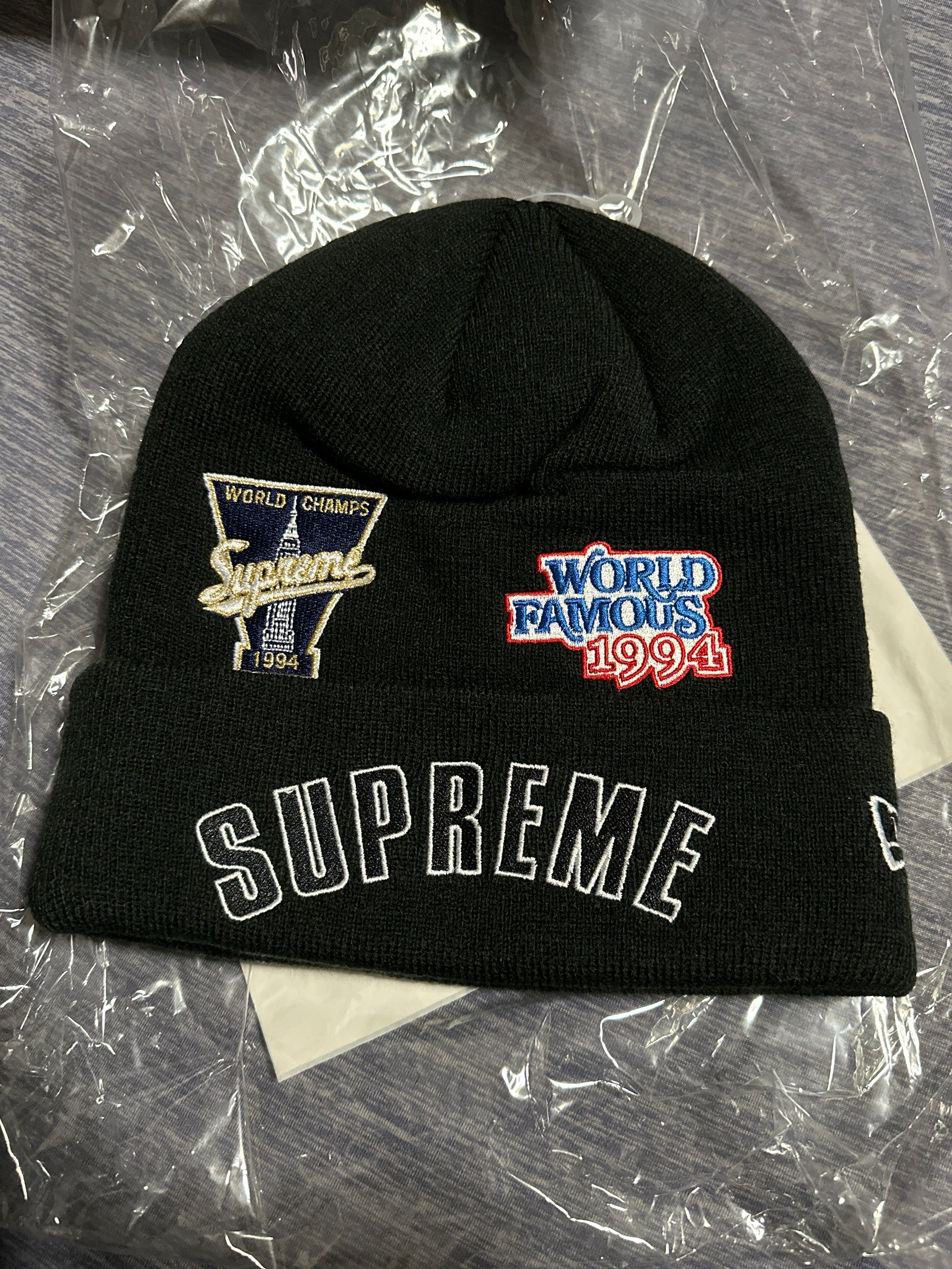 supreme new era championship beanie