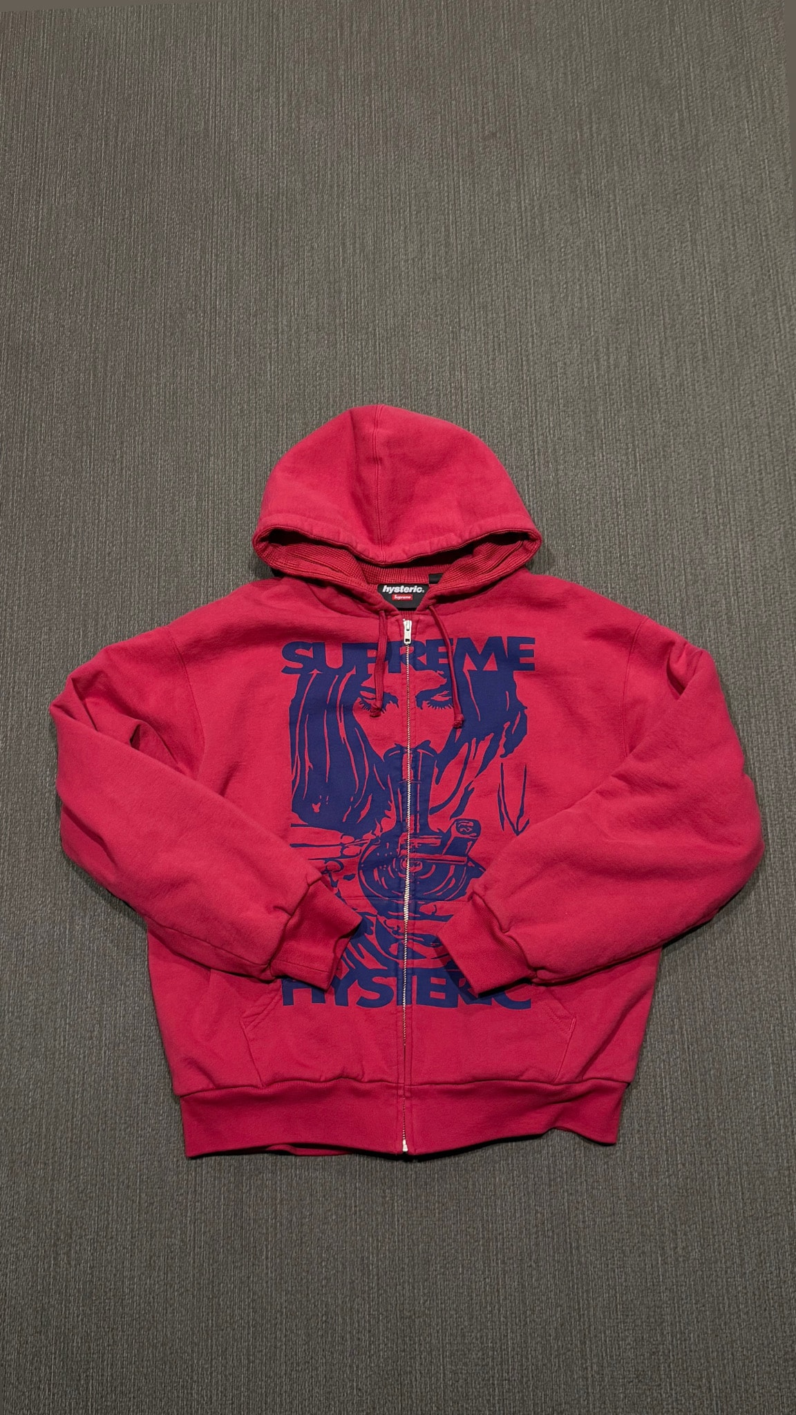 Supreme x HYSTERIC GLAMOUR Thermal Lined Zip Up Hooded Sweatshirt "Red"