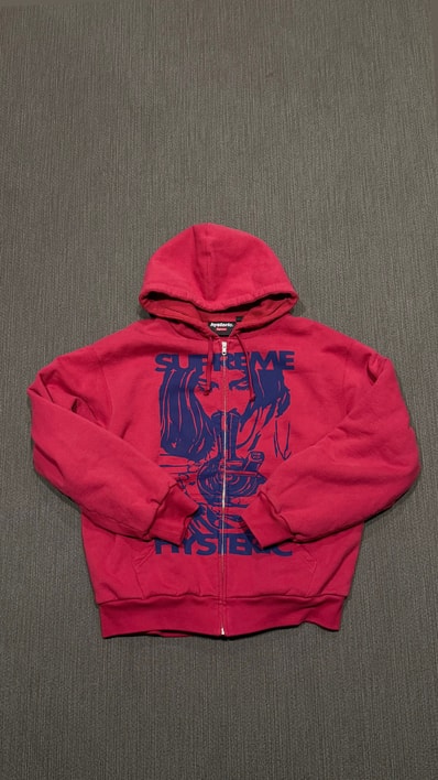 Supreme x HYSTERIC GLAMOUR Thermal Lined Zip Up Hooded Sweatshirt "Red"
