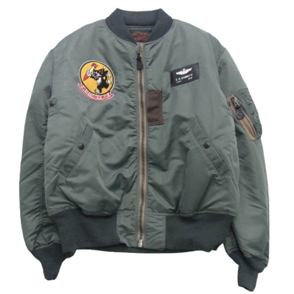 Buzz Rickson's バズリクソンズ ジャケット BR15571 MA-1 フライトジャケット 1st MODEL 319th FTR. アウター ミリタリー ジャケット カーキ系 グレー系 XXL【新古品】【未使用】【中古】