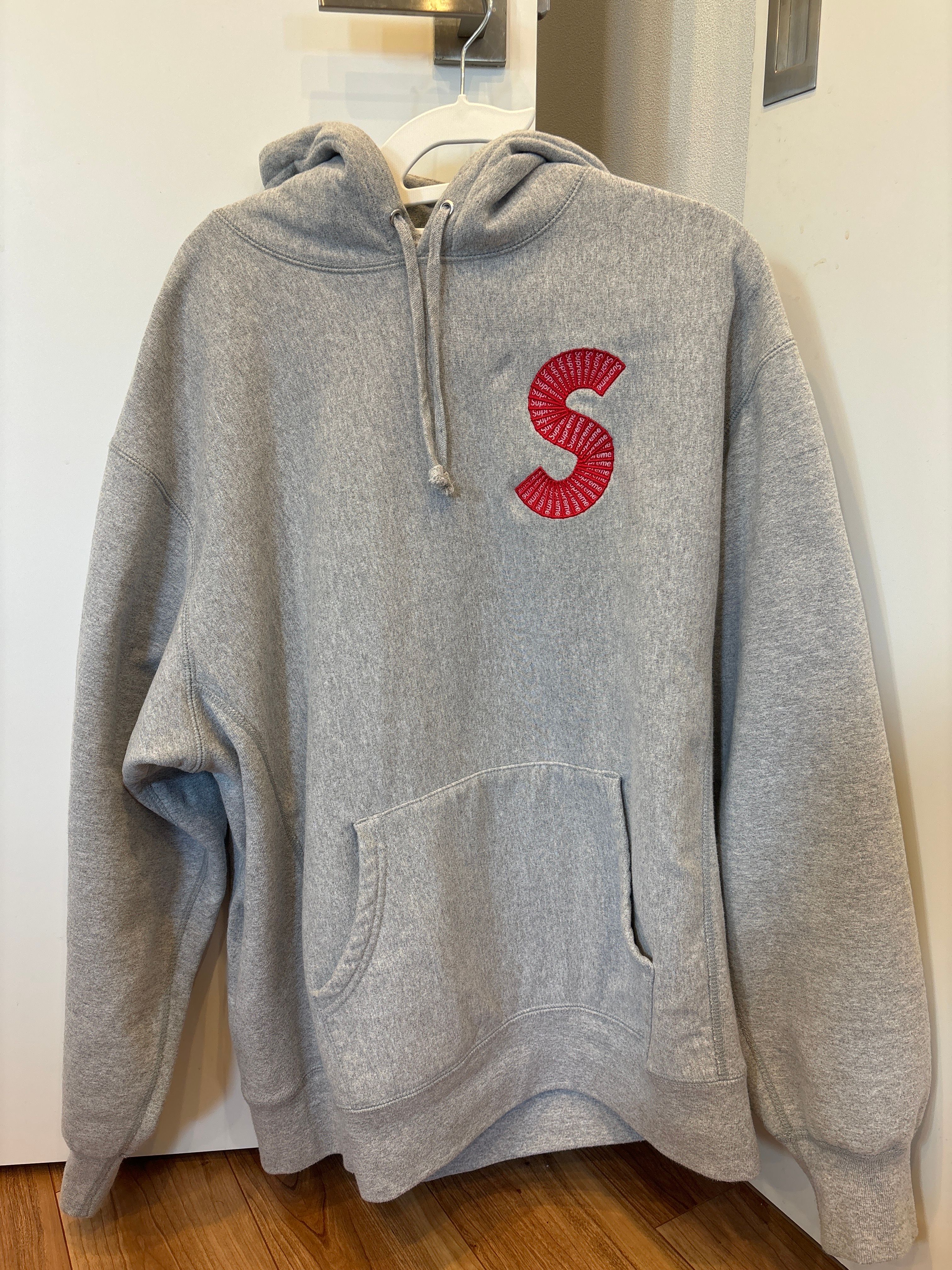 Supreme S Logo Hooded Sweatshirt "Heather Grey" (20FW)