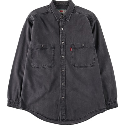 古着 リーバイス Levi's RED TAB 長袖 ブラックデニムシャツ メンズL相当/eaa646686