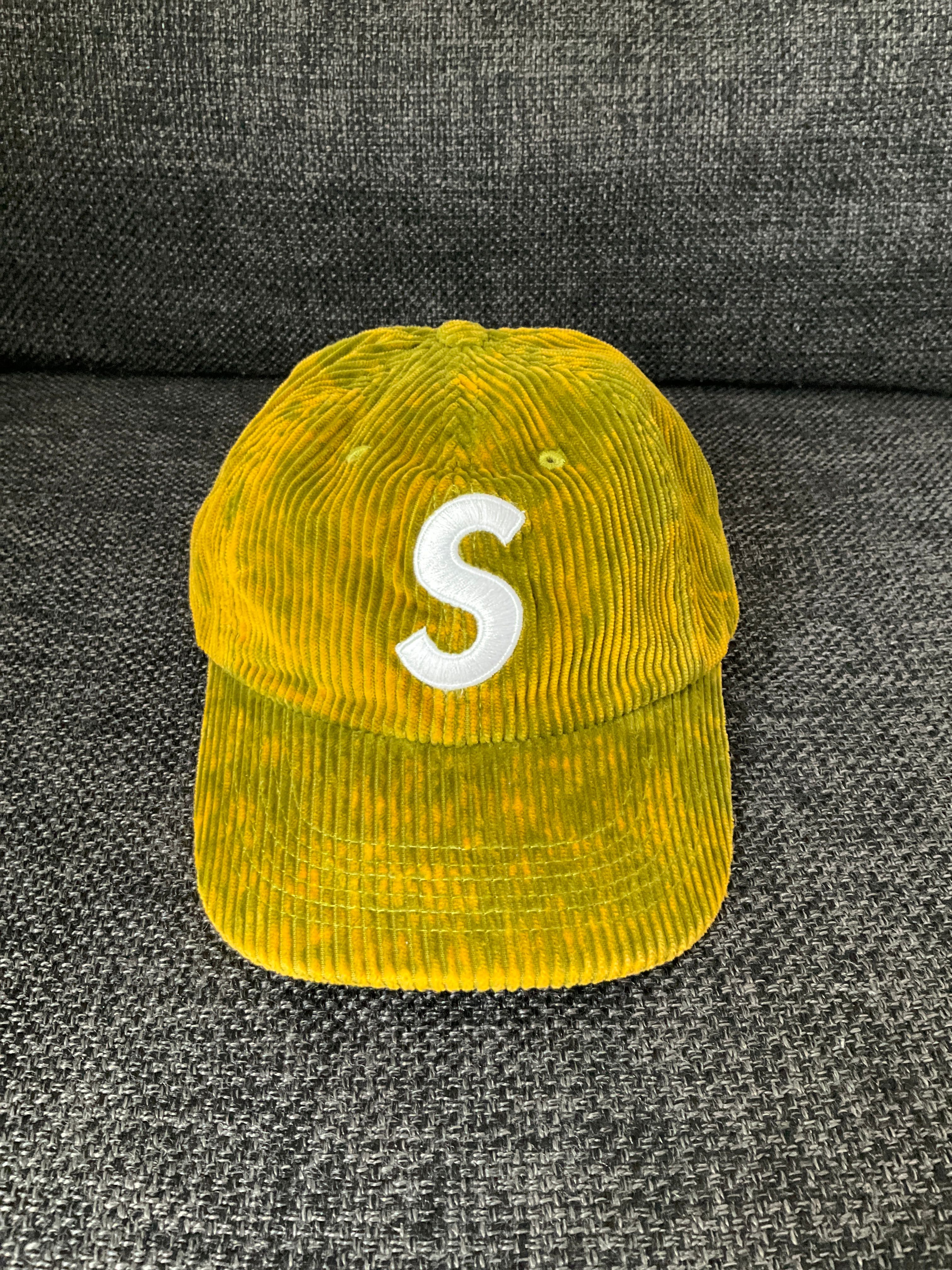 Supreme Corduroy S Logo 6-Panel "Bleached Olive"
