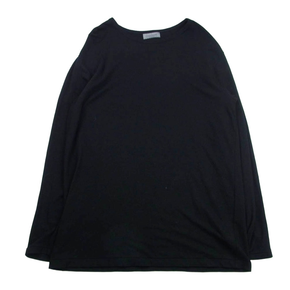 Yohji Yamamoto POUR HOMME ヨウジヤマモトプールオム 25AW HE-T04-170 スーパー 120 ウール エアー 天竺 丸首 長袖 カットソー ブラック系 3【中古】