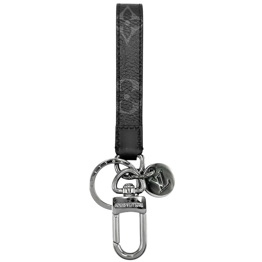 LOUIS VUITTON ルイヴィトン キーホルダー モノグラムエクリプス ポルトクレドラゴンヌ キーリング バッグチャーム 小物 M61950    ブラック 黒 シルバー金具 メンズ 美品【中古品】