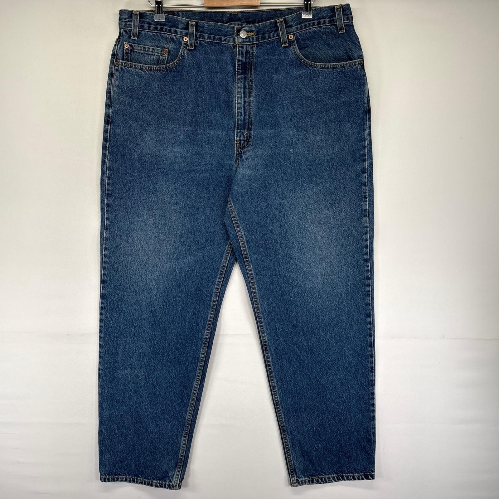 古着 リーバイス Levi's USA製 デニム パンツ Gパン 5ポケット 大きいサイズ 550 テーパード ジッパーフライ W42 L32  ブルー系 メンズ