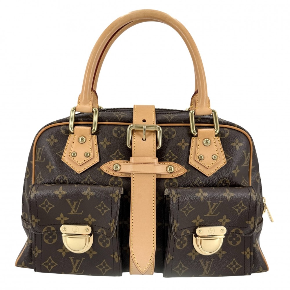 LOUIS VUITTON ルイヴィトン ハンドバッグ 肩掛け Manhattan GM マンハッタンGM ブラウン 茶 M40025 モノグラムキャンバス    ゴールド金具 レディース【中古品】