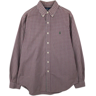 古着 ラルフローレン Ralph Lauren CLASSIC FIT クラシックフィット チェック柄 長袖 ボタンダウンチェックシャツ メンズL相当/eaa649953