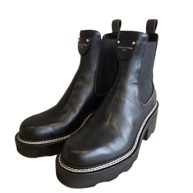 LOUIS VUITTON ルイ・ヴィトン ボブール・ライン アンクルブーツ サイドゴア 37 24cm ブーツ 1AABB7 モノグラム レディース【中古】