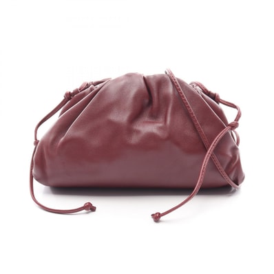 ボッテガヴェネタ BOTTEGA VENETA ミニ ザ ポーチ ショルダーバッグ バッグ レザー レディース ボルドー系 585852 【中古】