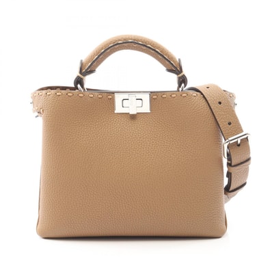 フェンディ FENDI セレリア ピーカブー ソフト スモール ハンドバッグ バッグ レザー メンズ ブラウン系 7VA647 【中古】