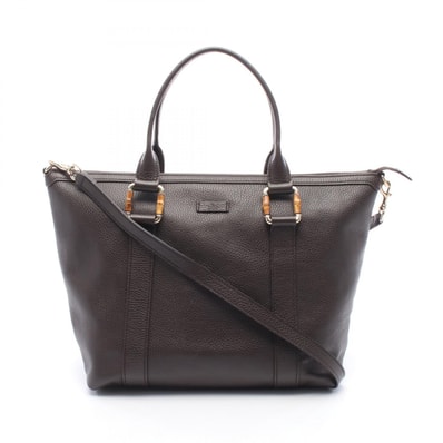 グッチ GUCCI 2WAY トートバッグ バッグ レザー レディース ブラウン系 339548 【中古】