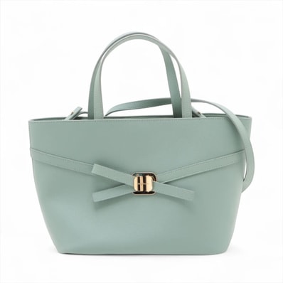 ■未使用 サルヴァトーレフェラガモ ヴァラライトブルーハンドバッグ