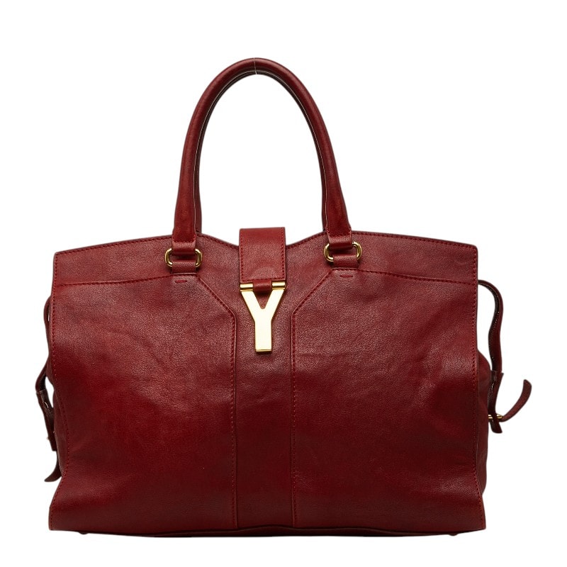 サンローラン Yライン カバスシック ハンドバッグ 279079 レッド レザー レディース SAINT LAURENT 【中古】