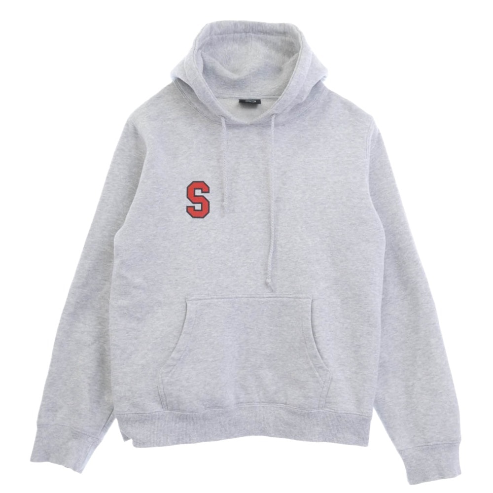 STUSSY ステューシー パーカー アーチロゴ Sロゴ フロント バック プリント プルオーバー パーカー フーディー グレー系 S【中古】