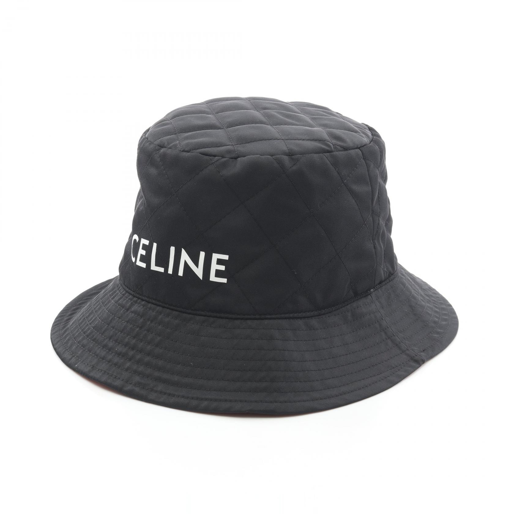 セリーヌ CELINE ナイロンツイル キルティング バケット 帽子 ナイロン メンズ ブラック系 【中古】