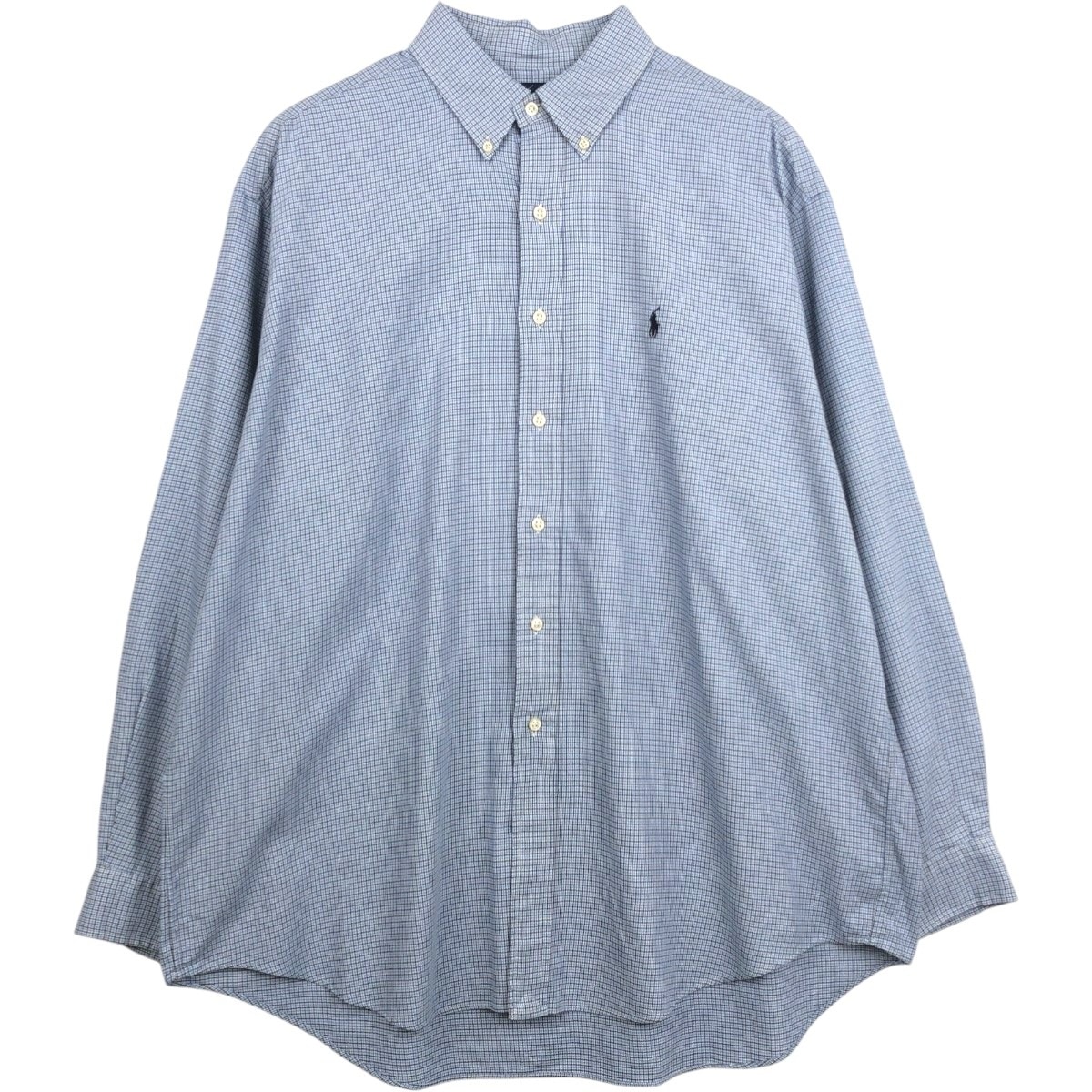 古着 ラルフローレン Ralph Lauren BLAKE 長袖 ボタンダウンチェックシャツ メンズXL相当/eaa662084