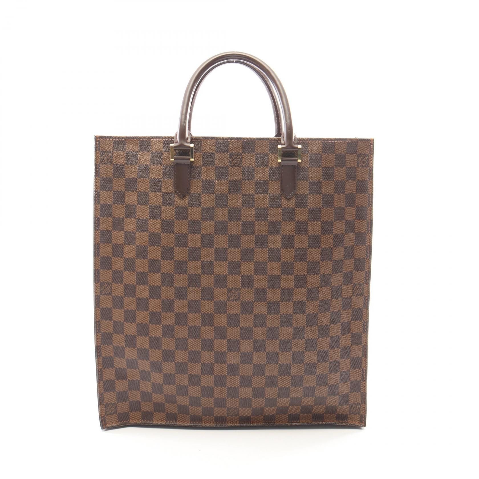 ルイ・ヴィトン LOUIS VUITTON サックプラ ダミエエベヌ トートバッグ バッグ PVCコーティングキャンバス レザー レディース ブラウン系 N51140 【中古】