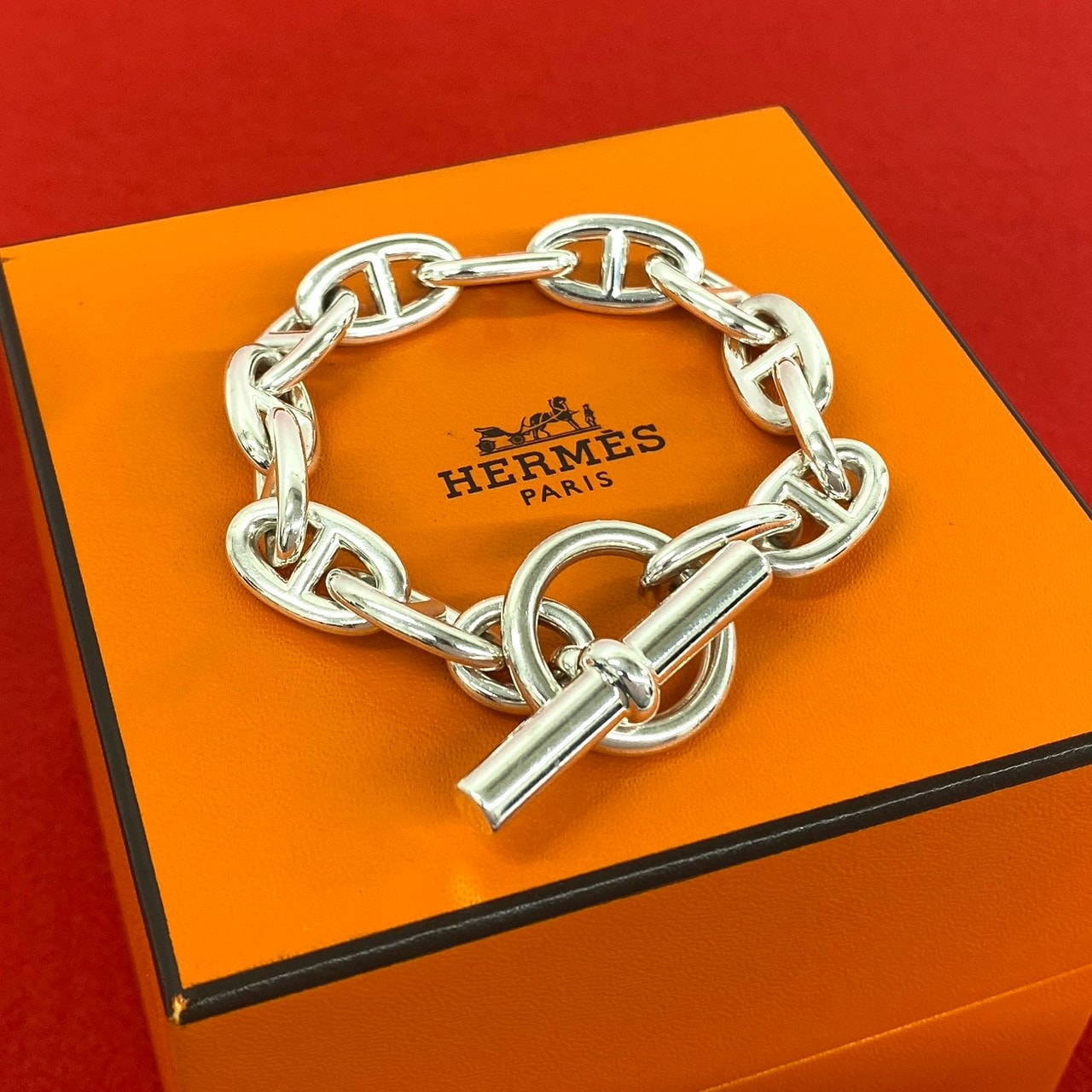 HERMES エルメス シェーヌダンクル GM 13コマ ブレスレット シルバー925 ブレスレット シルバー
 94327