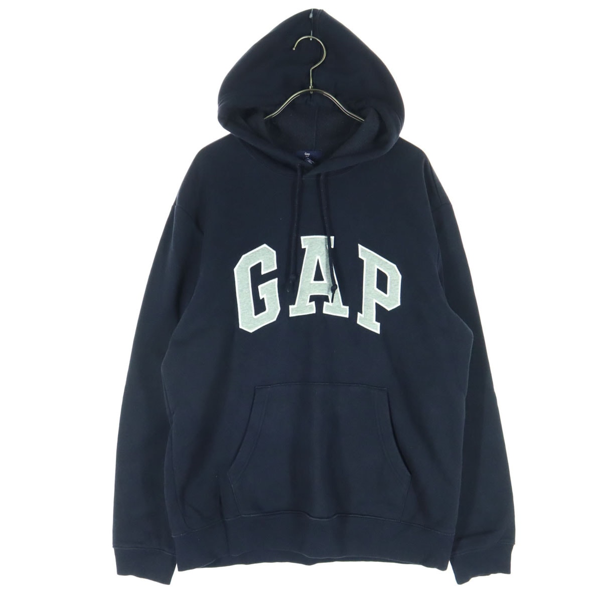 GAP ギャップ 裏起毛 英字 長袖 パーカー M ブラック