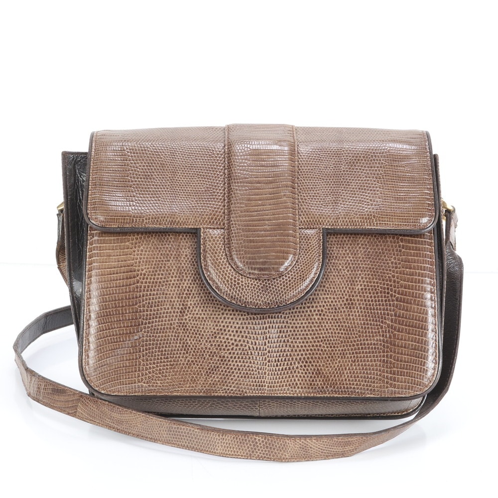 ■美品 イヴ サンローラン ショルダーバッグ リザード レザー