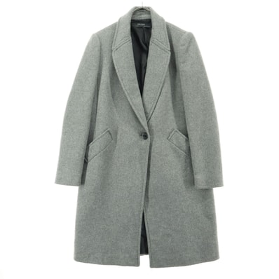ZARA BASIC ザラベーシック ウール混 長袖 チェスターコート XS グレー