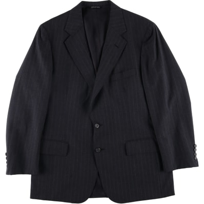 古着 80~90年代 ラルフローレン Ralph Lauren POLO UNIVERSITY CLUB ストライプ柄 ウールテーラードジャケット USA製 メンズM相当 ヴィンテージ/eaa591909