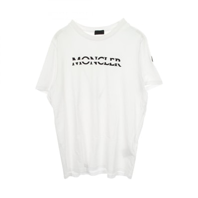 モンクレール MONCLER ロゴレタリング 半袖Tシャツ 衣料品 トップス コットン レディース ホワイト系 【中古】