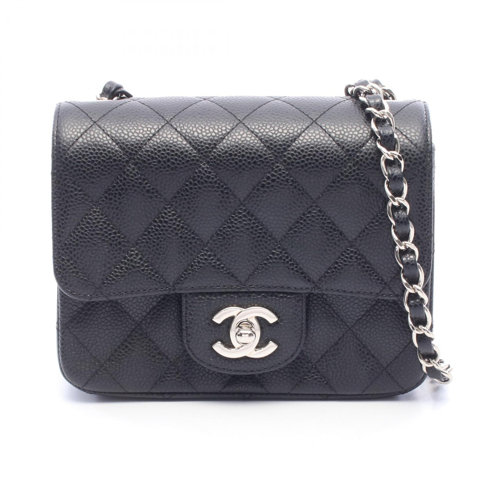 シャネル CHANEL ミニマトラッセ ショルダーバッグ バッグ キャビアスキン(グレインドカーフ) レディース ブラック系 A35200 【中古】