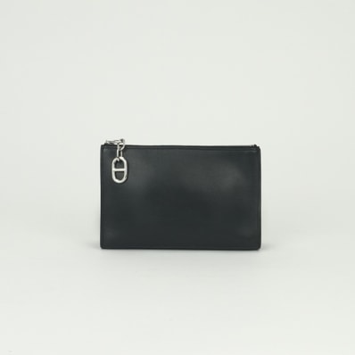 エルメス HERMES ジップアンゴーPM ジップアンゴー PM バッグ バニティバッグ ポーチ エバーグレイン ノワール Noir ブラック Black 黒 シルバー金具 クラッチバッグ