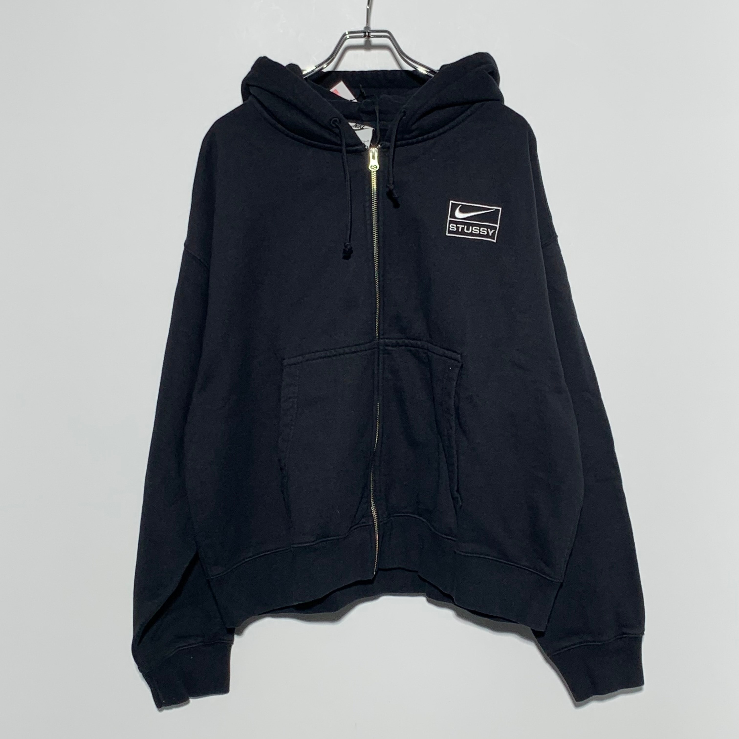 Stussy x Nike Stone Washed Fleece Zip Hoodie "Black" (US Size) FJ9175-010 