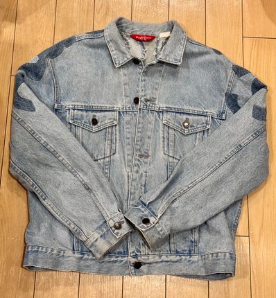 Supreme Inset Logo Denim Trucker Jacket "Blue"