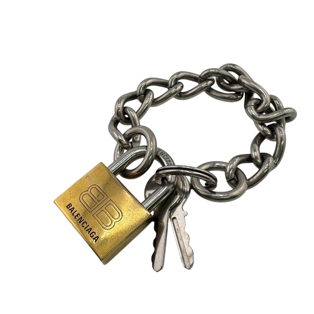 バレンシアガ BALENCIAGA ブレスレット パドロック バングル 770281 シルバー