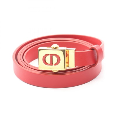 ディオール Dior CDロゴ ベルト 衣料品 レザー レディース レッド系 【中古】