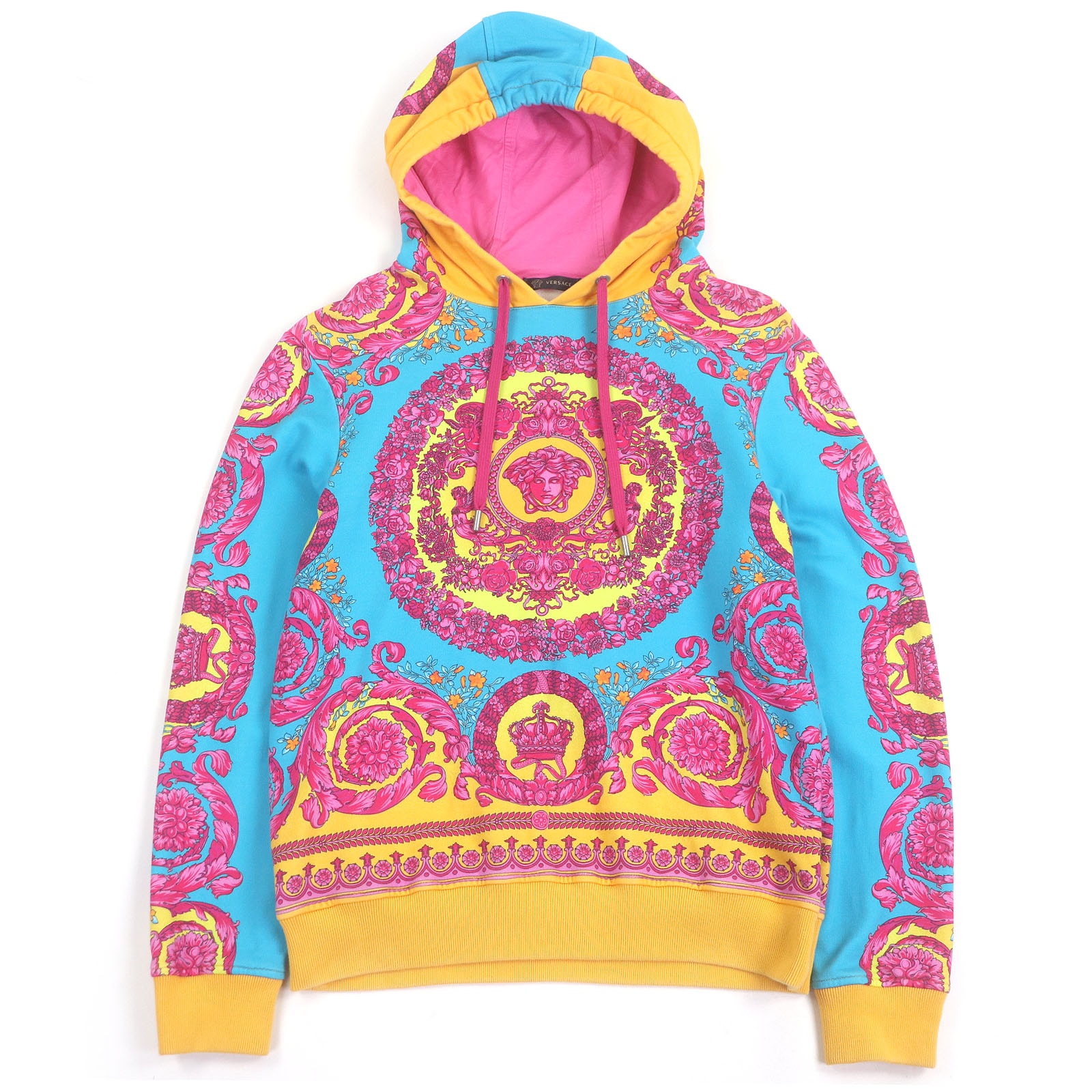 極美品 ヴェルサーチ パーカー イエロー系マルチカラー メンズ XS