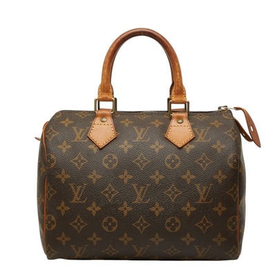 ルイ ヴィトン モノグラム スピーディ25 ミニボストンバッグ ハンドバッグ M41528 ブラウン PVC レザー レディース LOUIS VUITTON 中古