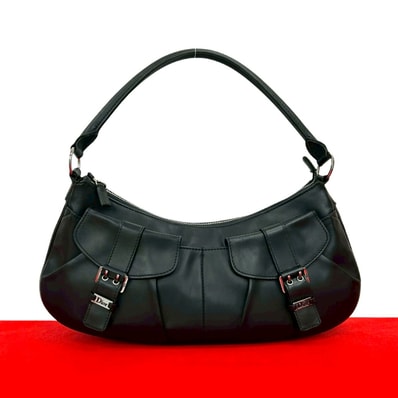 Christian Dior ディオール ロゴ 金具 レザー ショルダーバッグ ブラック
30466