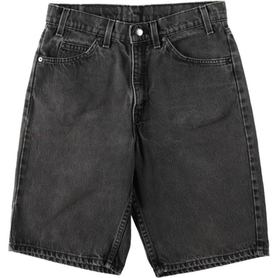 古着 90年代 リーバイス Levi's 550 RELAXED FIT ジョーツ オレンジタブ ブラックデニムショーツ ハーフパンツ USA製 メンズw32相当 ヴィンテージ/eaa653569