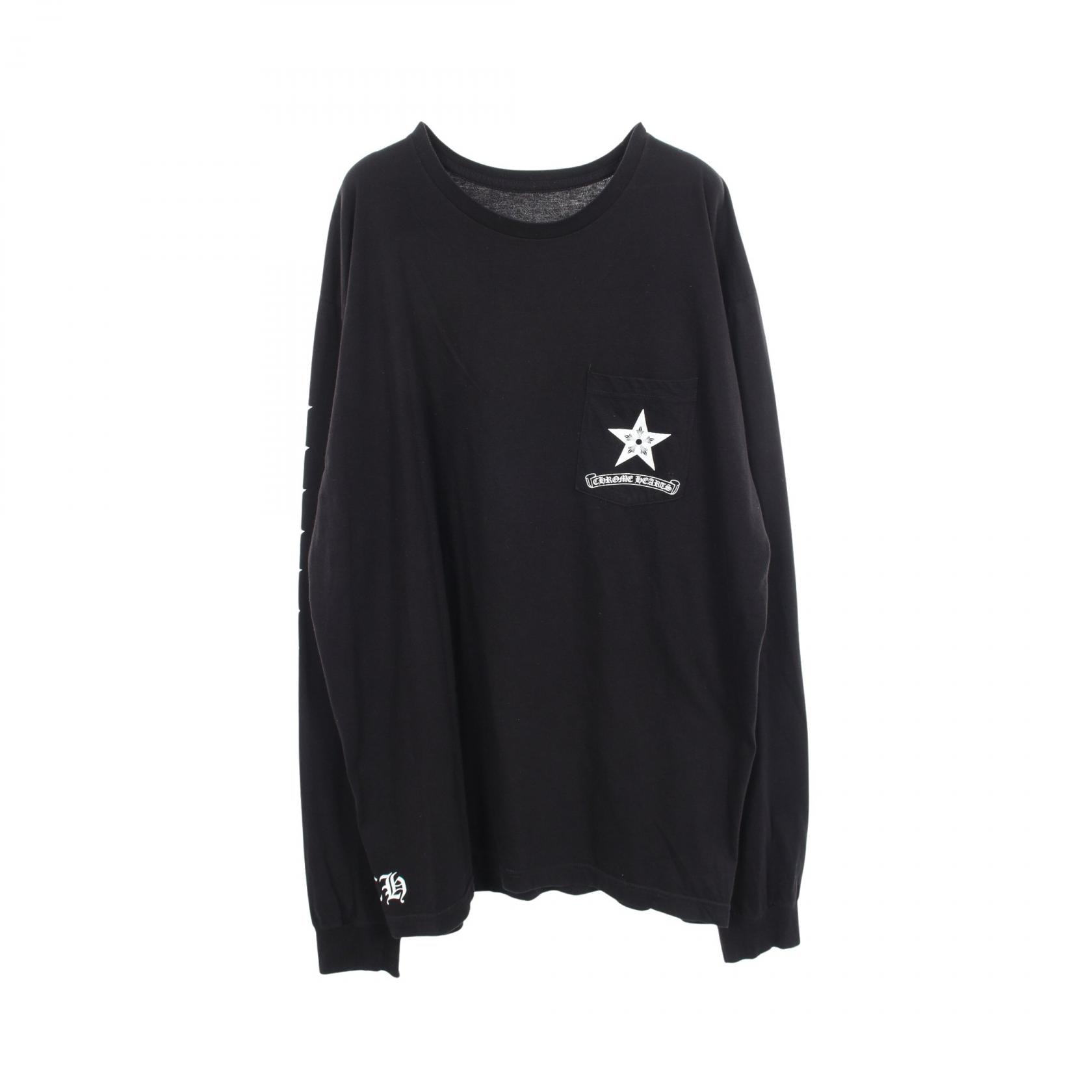 クロムハーツ CHROME HEARTS Star Long Sleeve スター 長袖Tシャツ 衣料品 トップス コットン メンズ ブラック系 【中古】