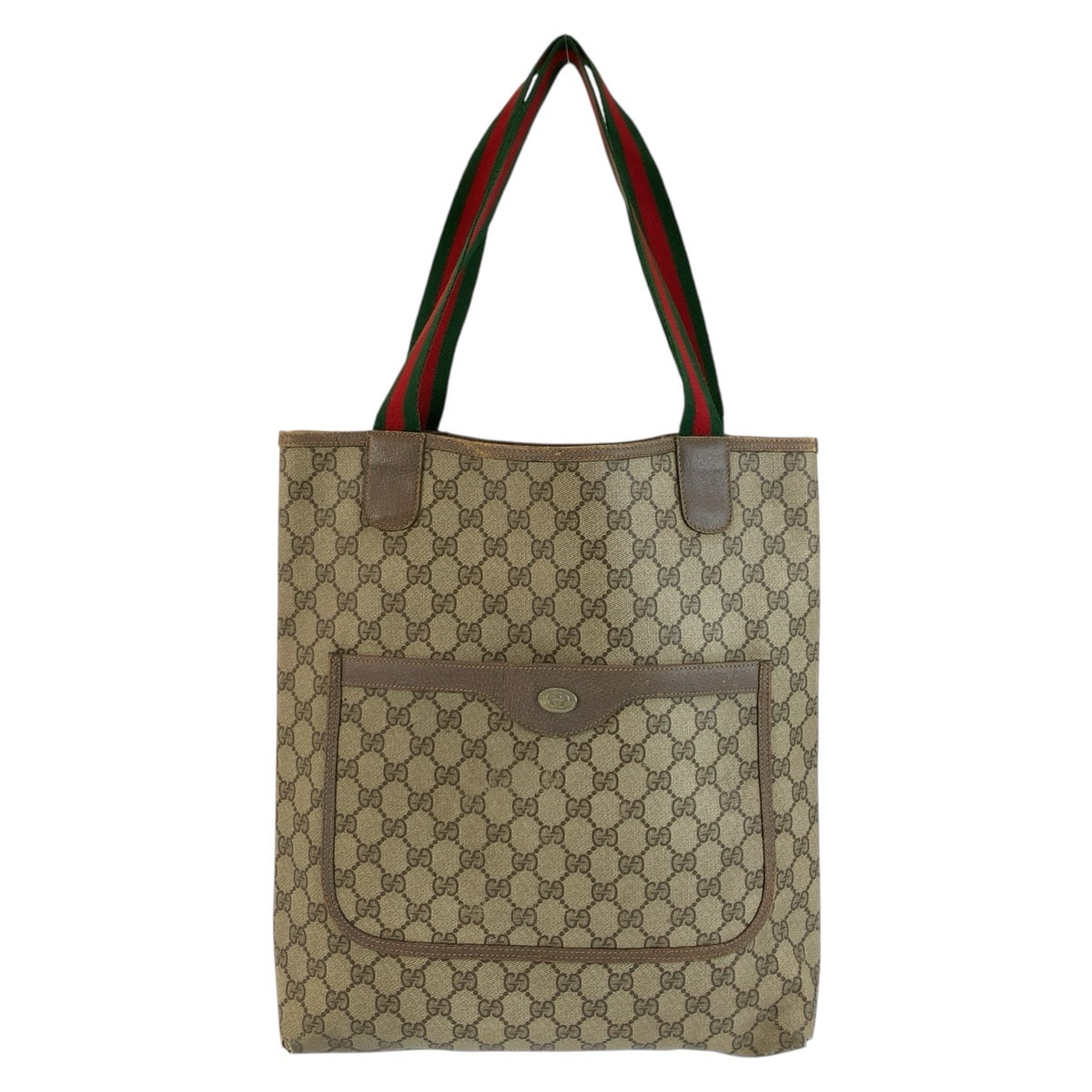 GUCCI グッチ ヴィンテージ シェリーライン ベージュ ブラウン GGスプリームキャンバス トートバッグ ショルダーバッグ 604708 【中古】