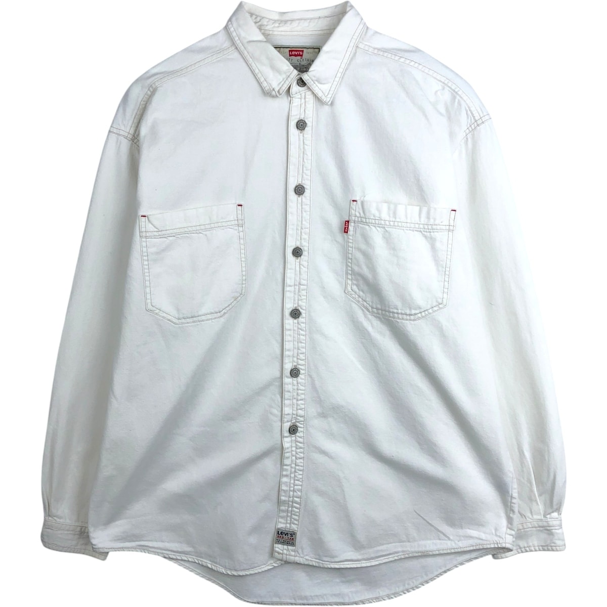 古着 90~00年代 リーバイス Levi's RED TAB 長袖 ホワイトデニムシャツ メンズXL相当/eaa662895